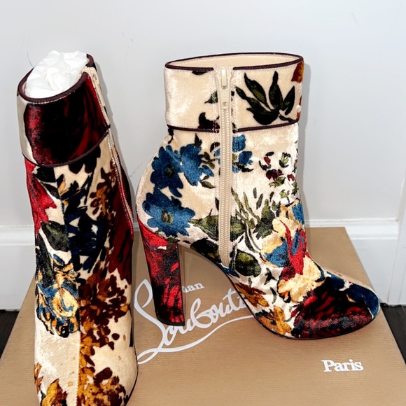 AUTHENTIC: Christian Louboutin Moulamax 100 Velours Bouquete size 37 - Picture 5 of 11
